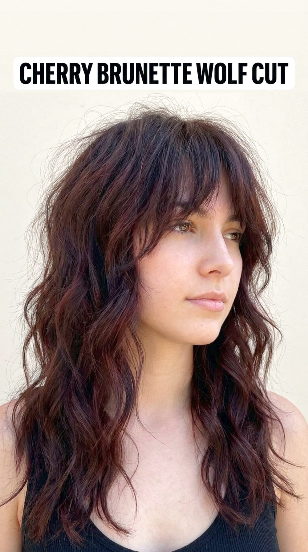 Cherry Brunette Wolf Cut
