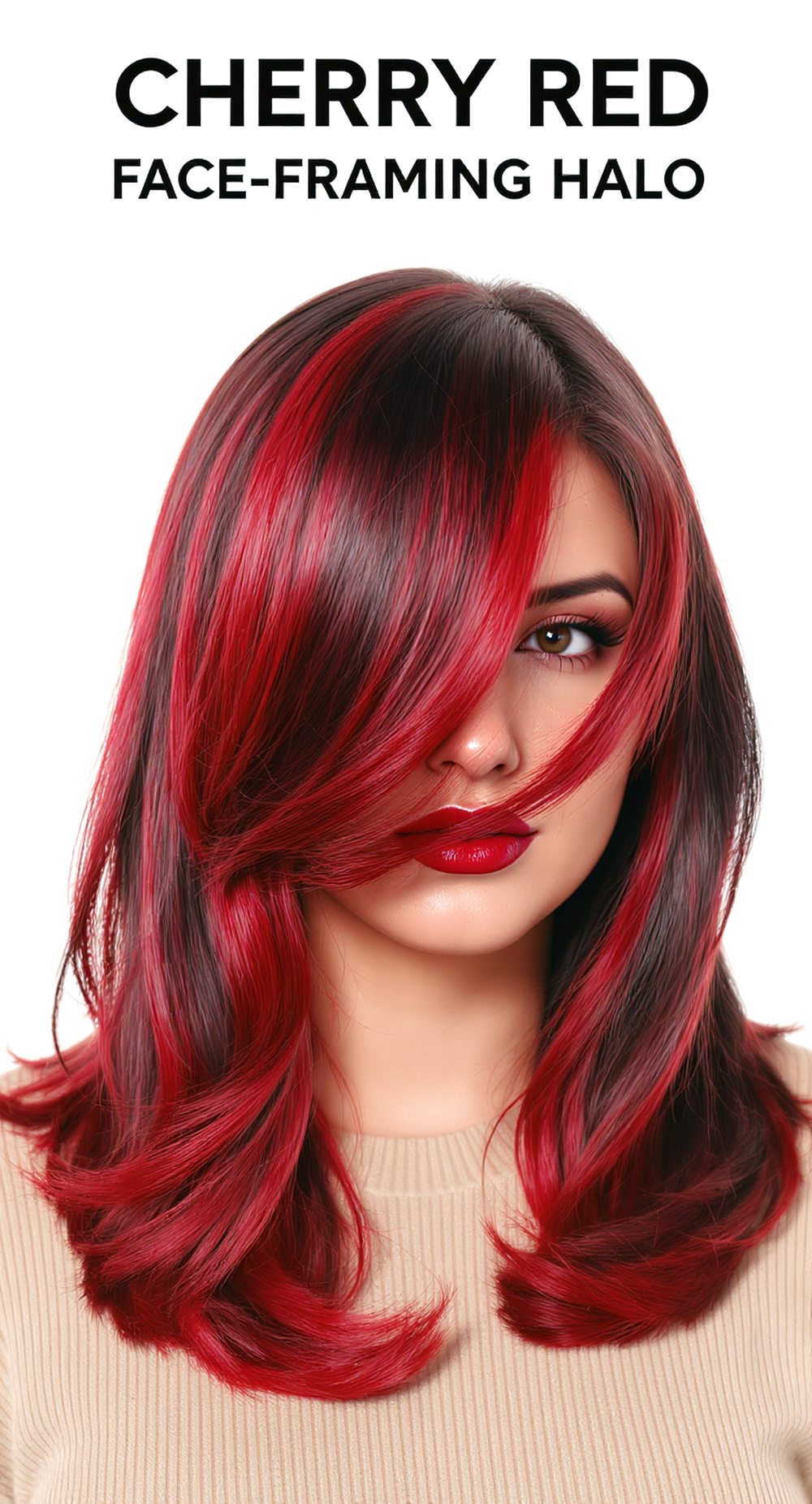 Cherry Red Face-Framing Halo
