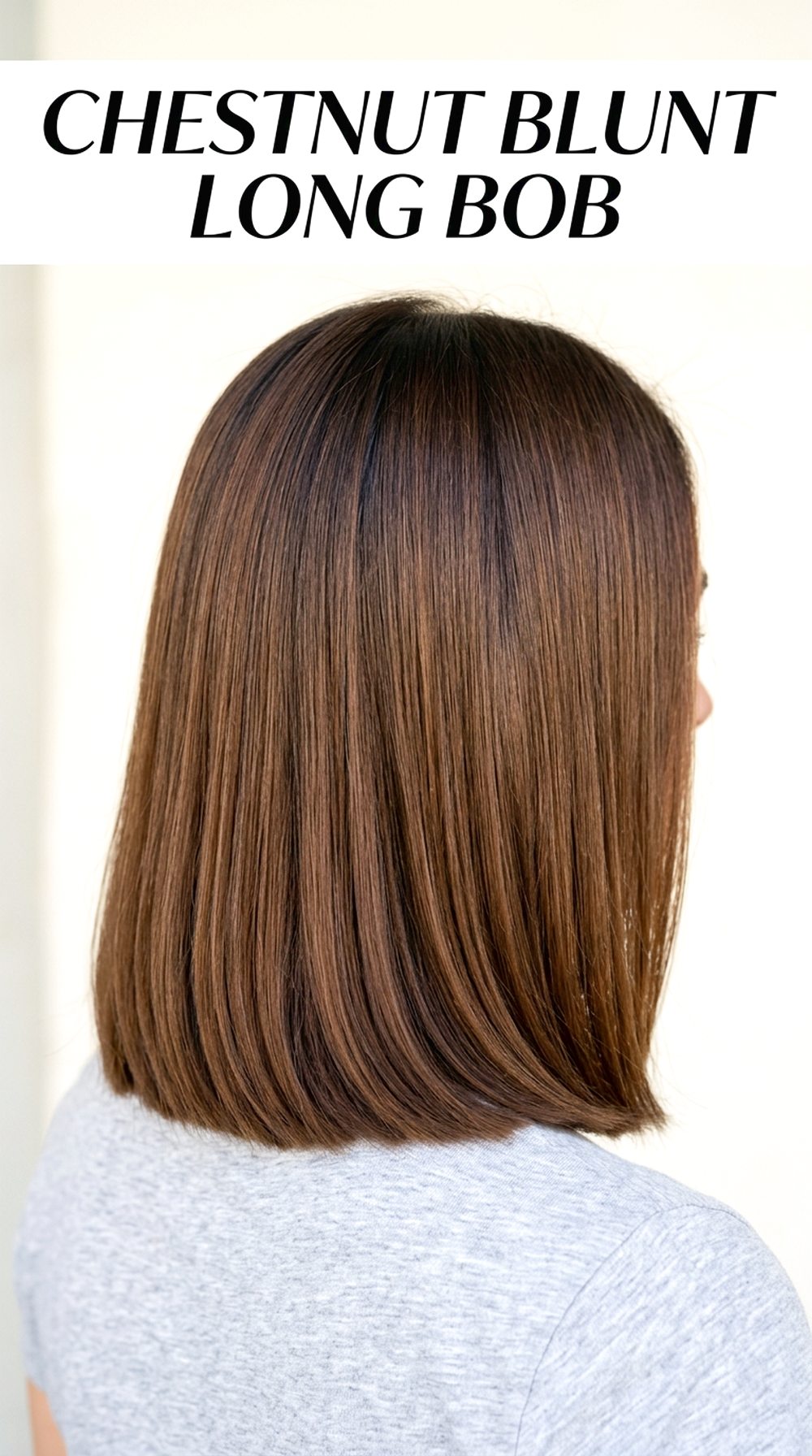 Chestnut Blunt Long Bob