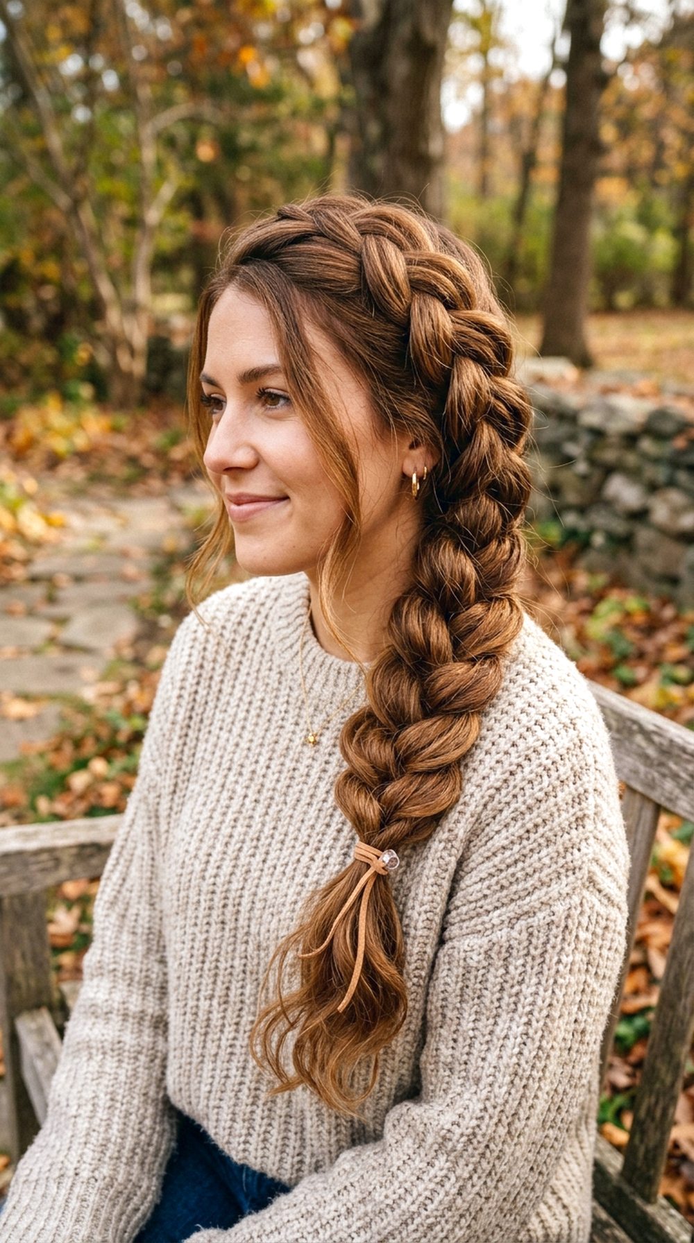 Chunky Knit Side Braid