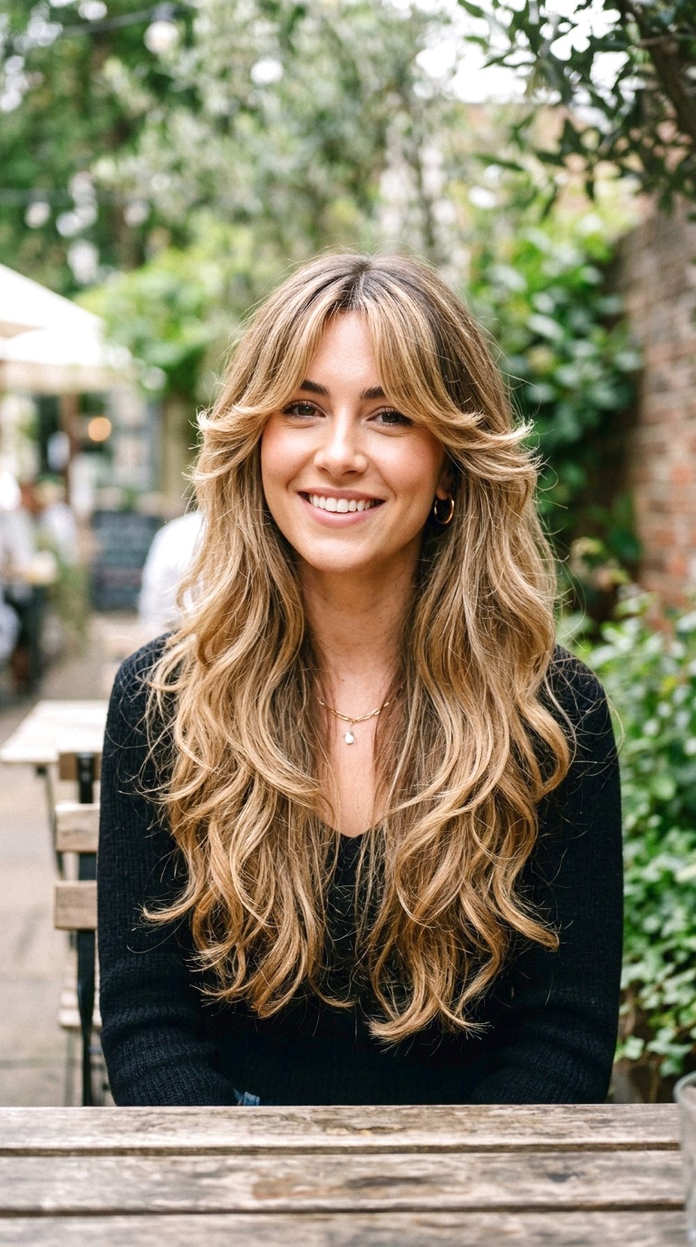 Classic Extra-Long Butterfly Layers With Curtain Bangs