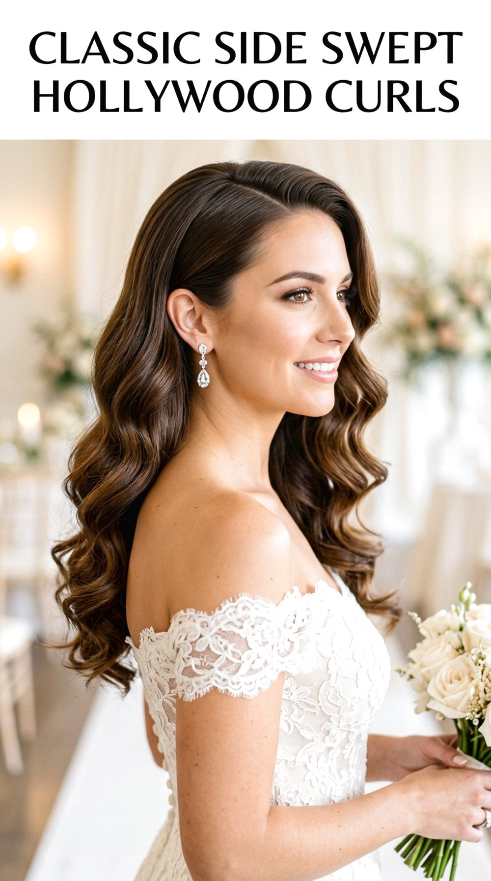 Classic Side Swept Hollywood Curls