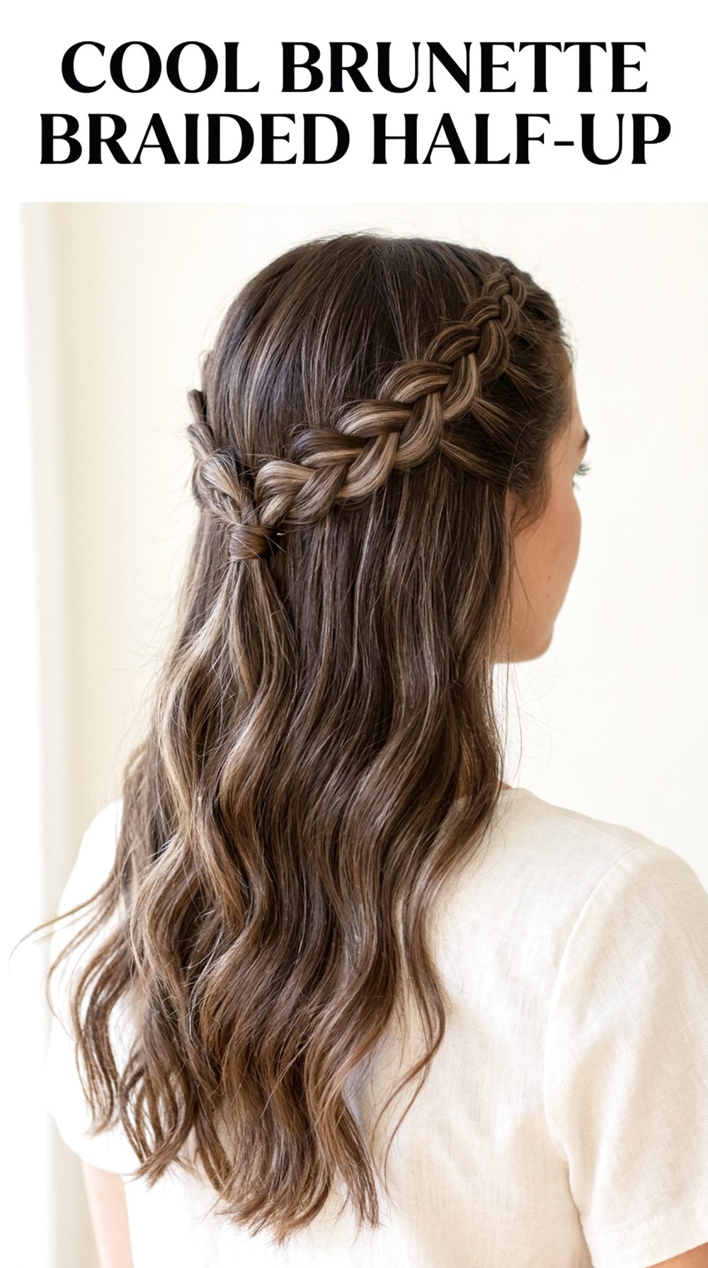 Cool Brunette Braided Half-Up