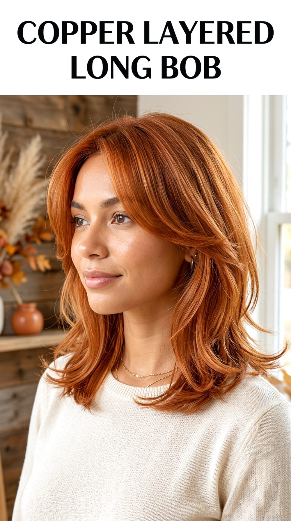 Copper Layered Long Bob