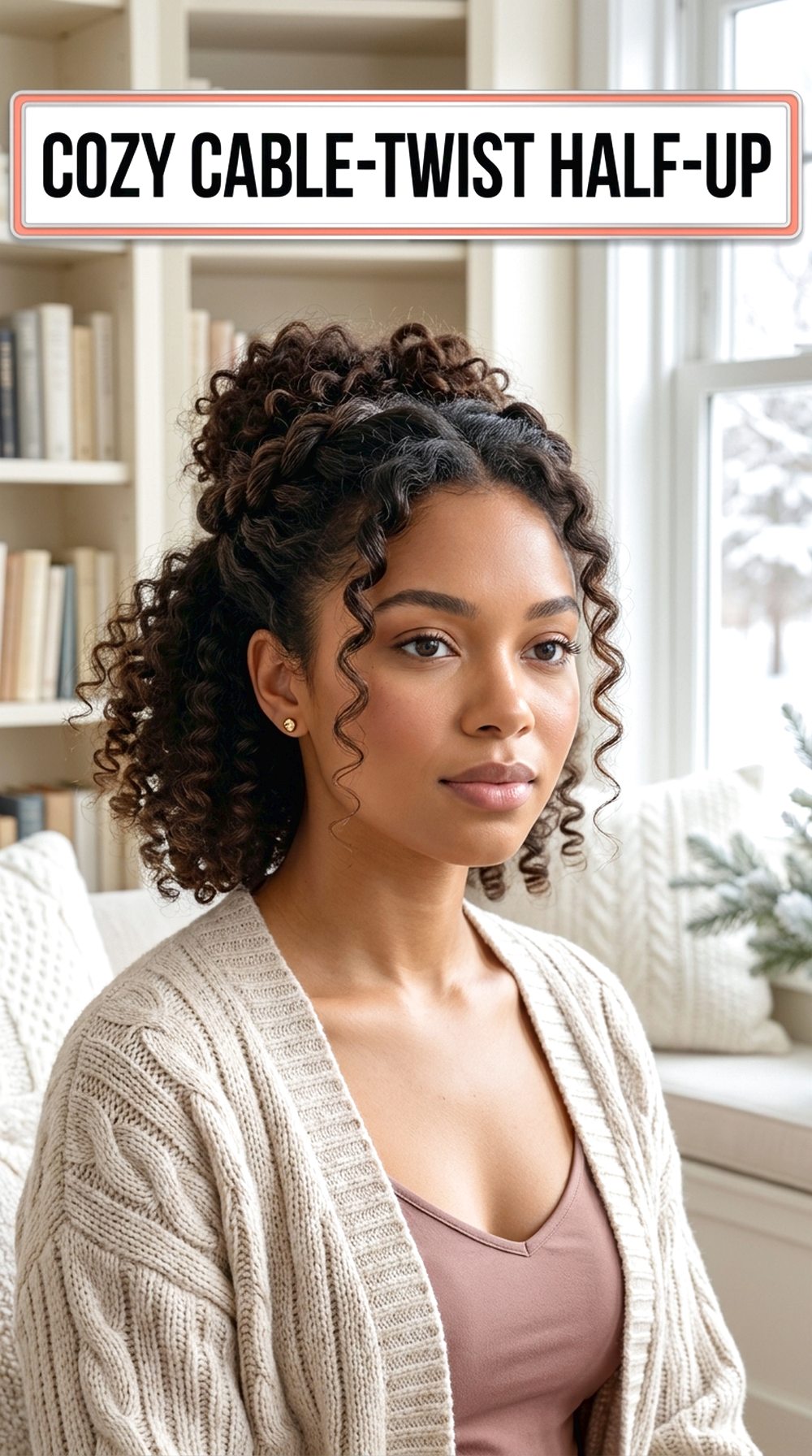 Cozy Cable-Twist Half-Up