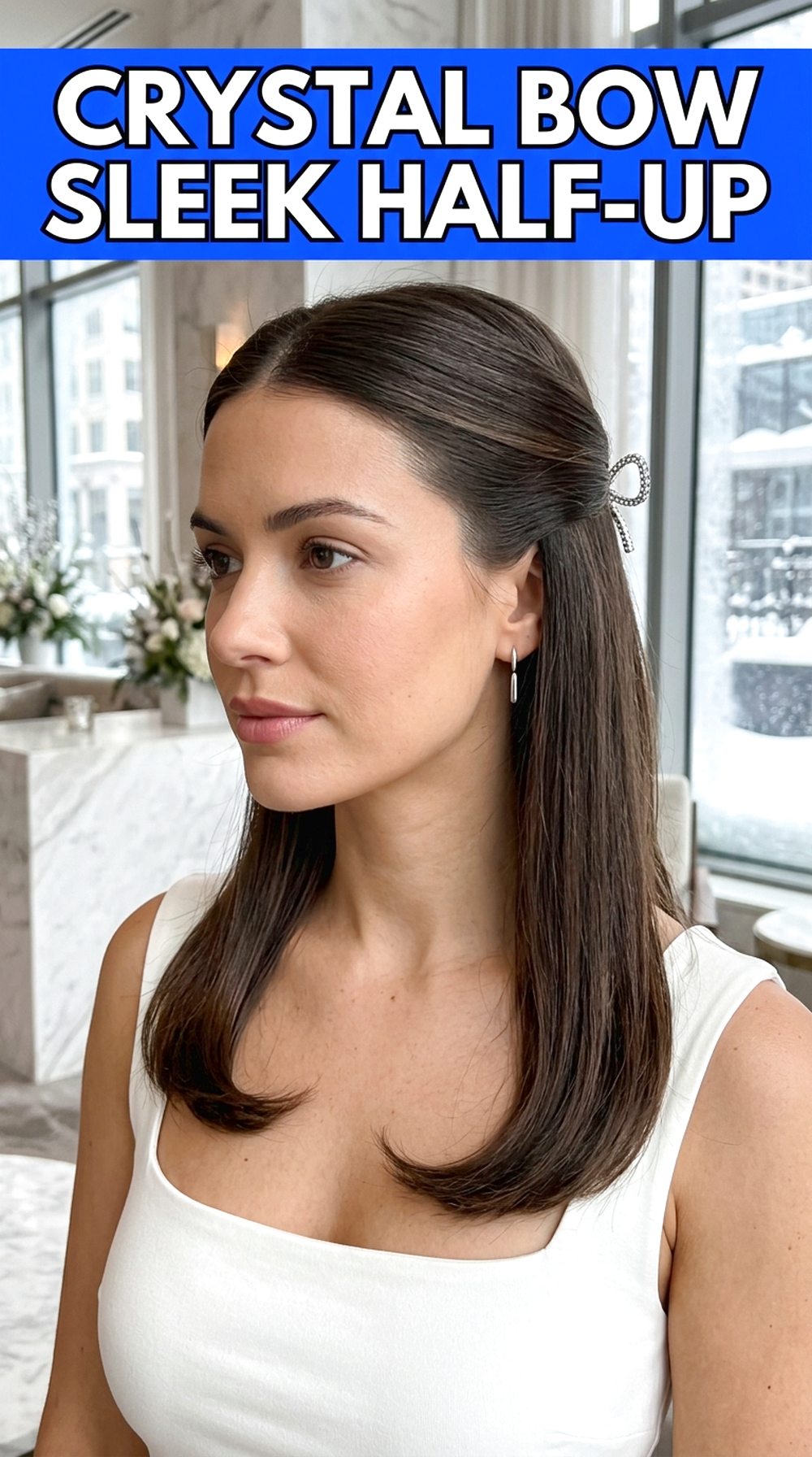 Crystal Bow Sleek Half-Up