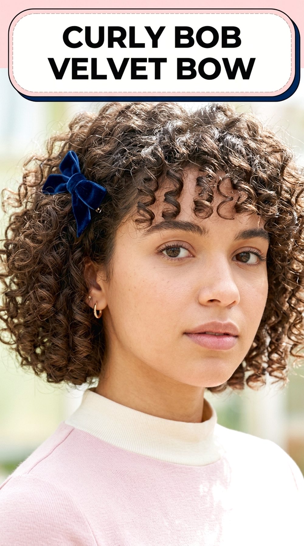 Curly Bob Velvet Bow