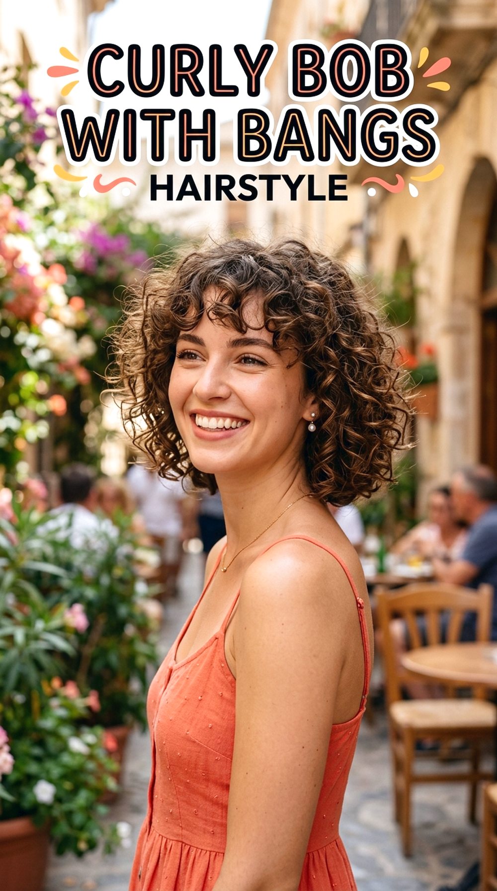 Curly Bob With Bangs