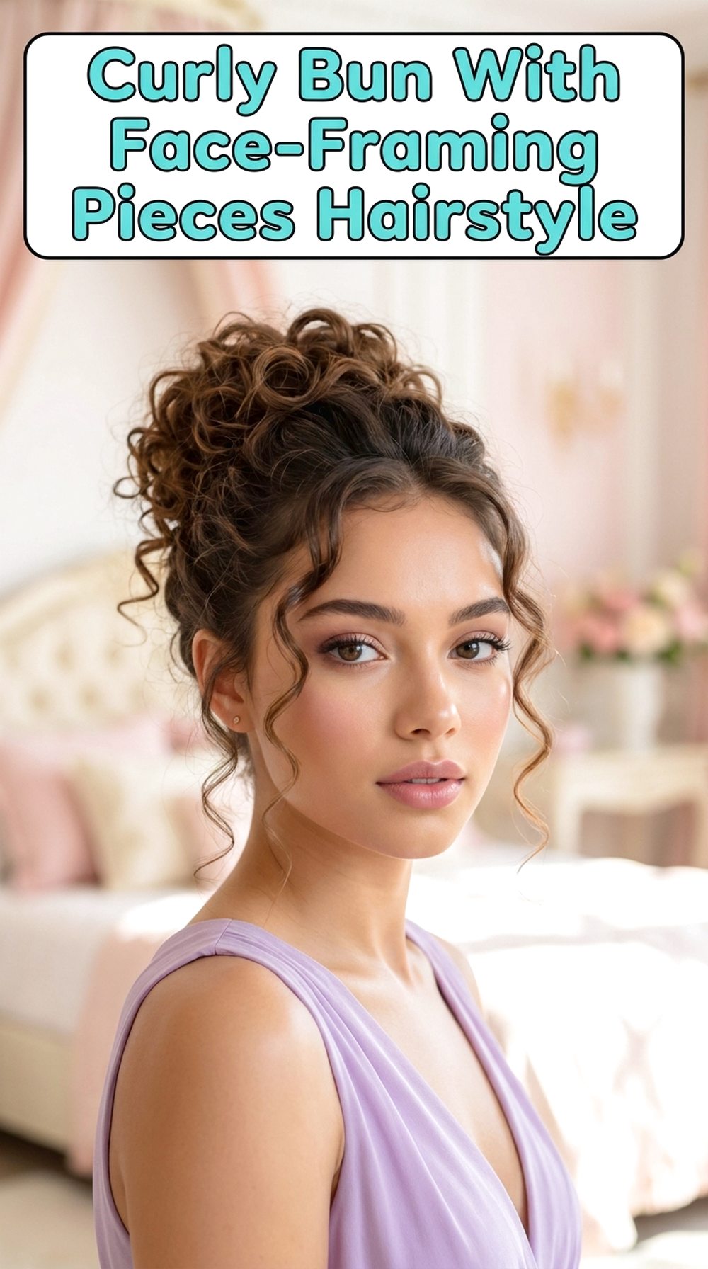 Curly Bun With Face-Framing Pieces