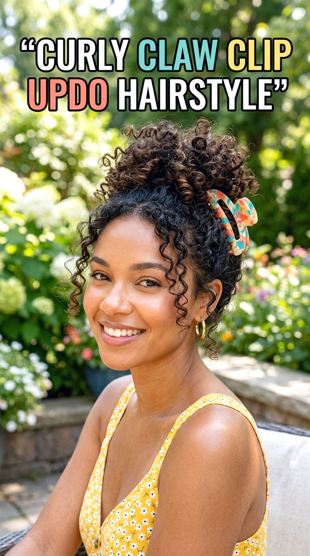 Curly Claw Clip Updo Hairstyle