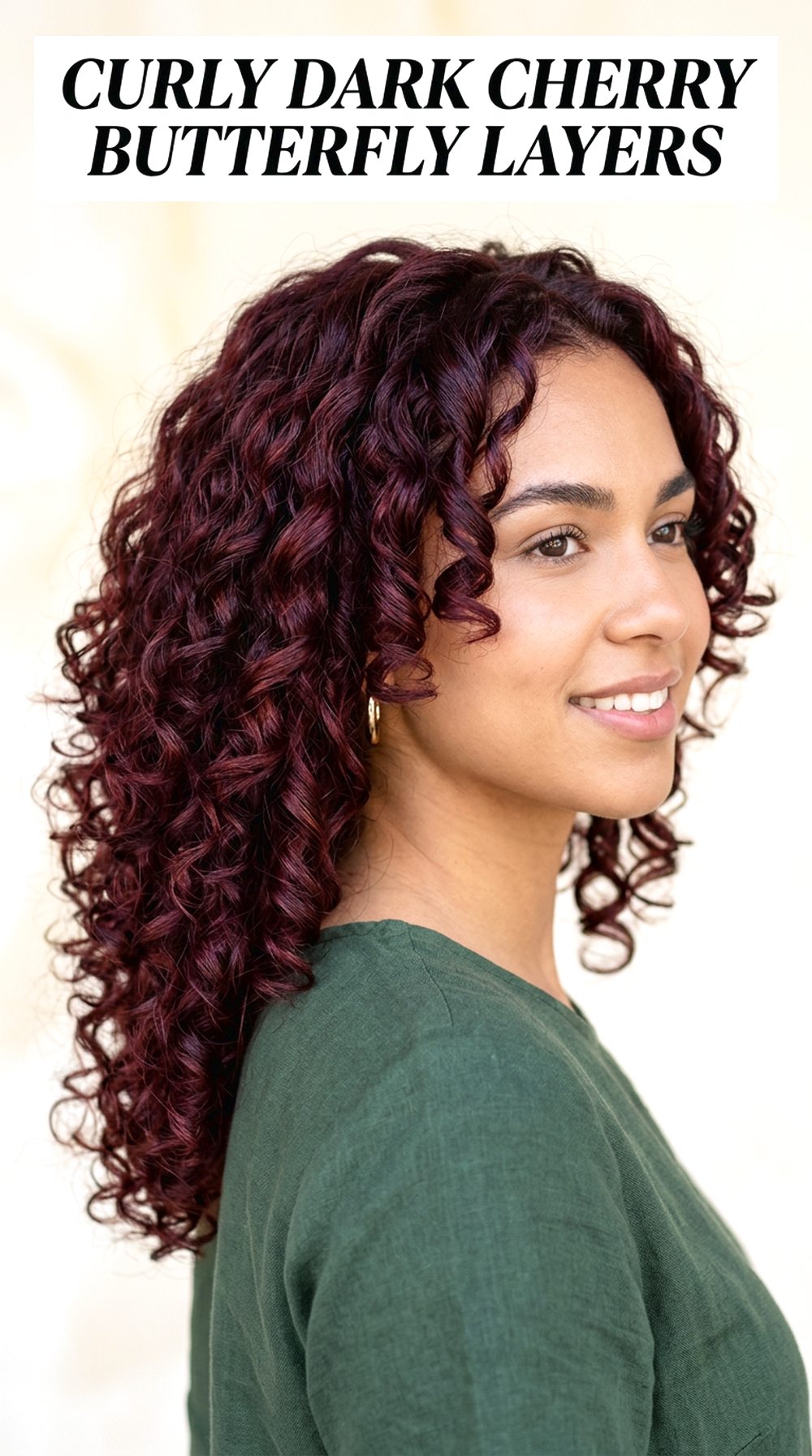 Curly Dark Cherry Butterfly Layers
