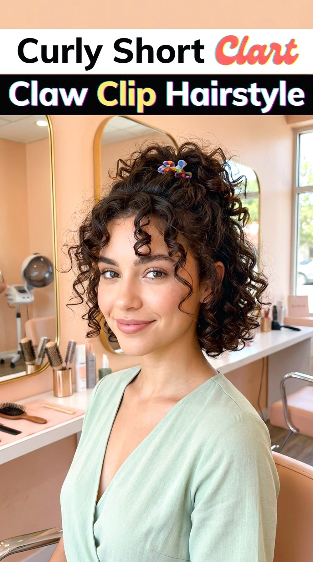 Curly Short Claw Clip Hairstyle