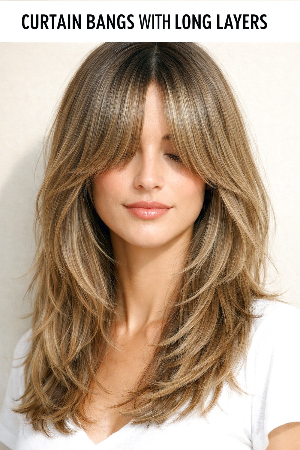 Curtain Bangs With Long Layers
