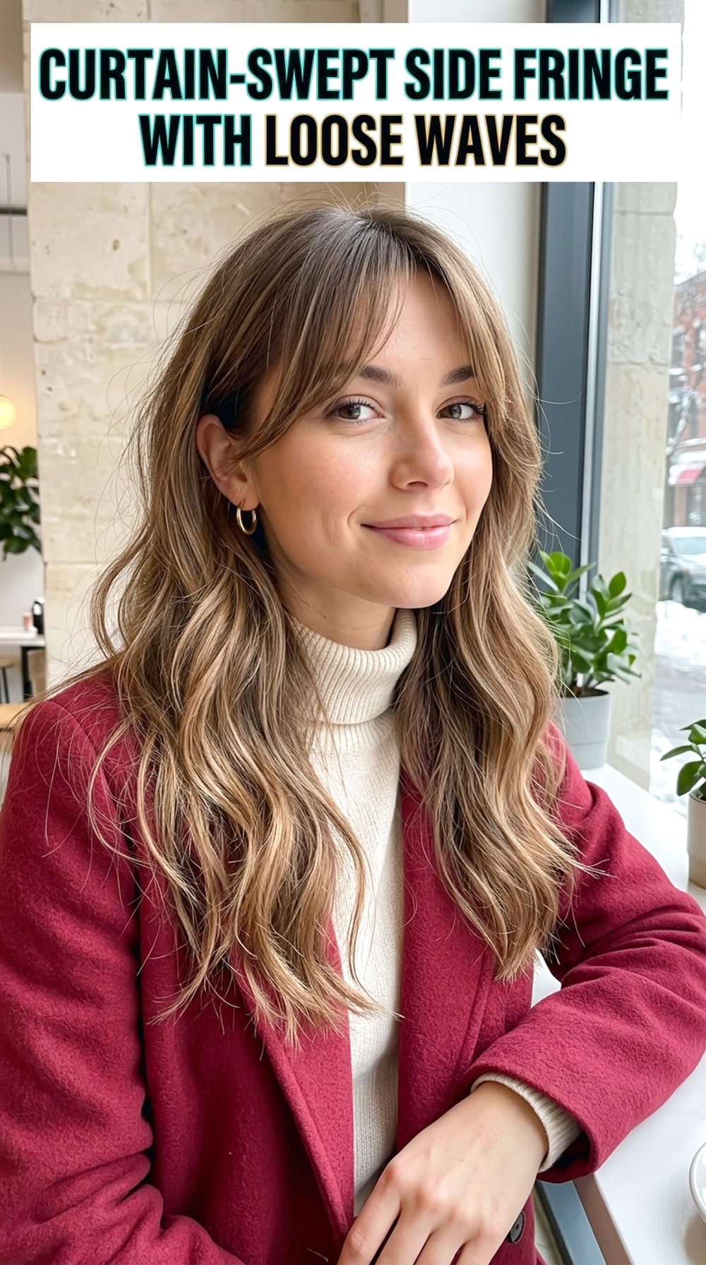 Curtain-Swept Side Fringe With Loose Waves