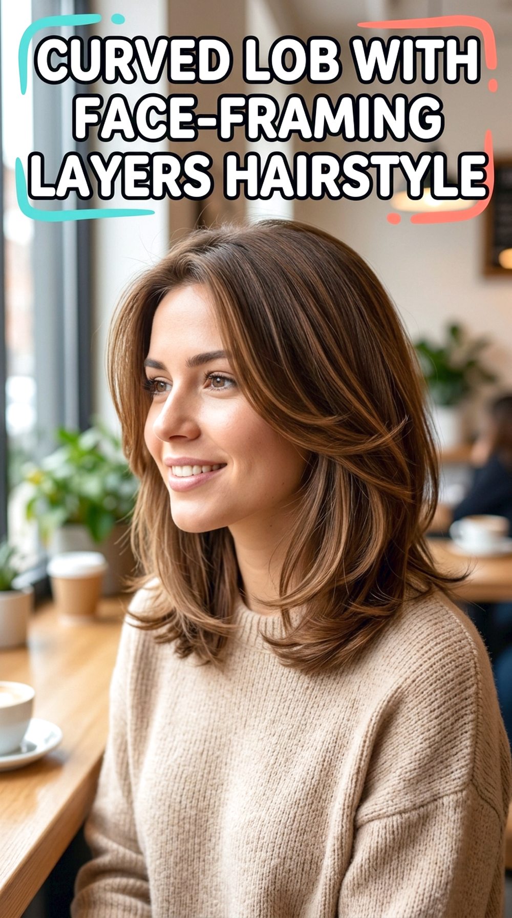 Curved Lob With Face-Framing Layers