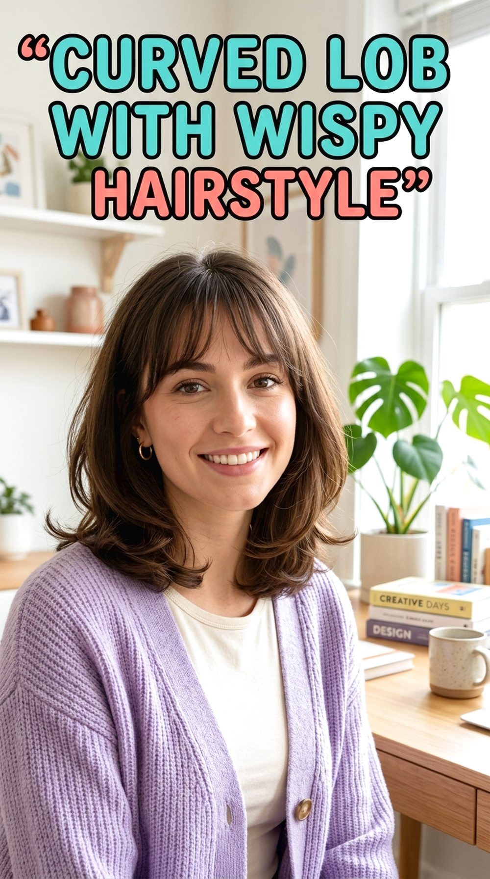 Curved Lob With Wispy Bangs