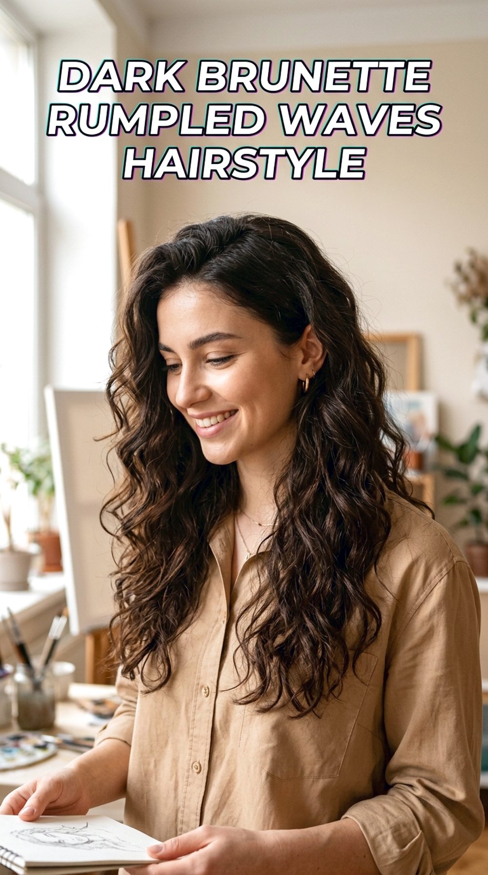 Dark Brunette Rumpled Waves