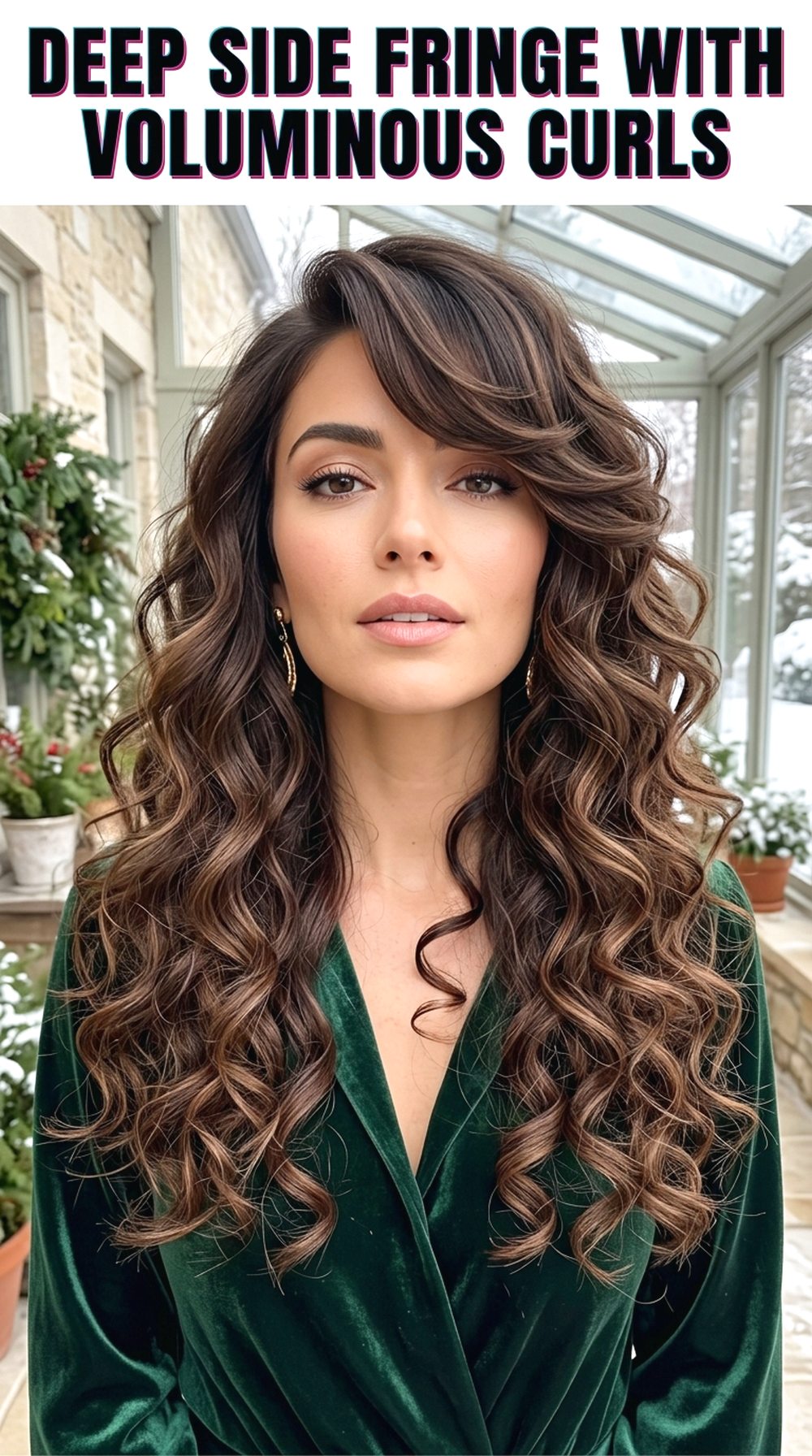 Deep Side Fringe With Voluminous Curls