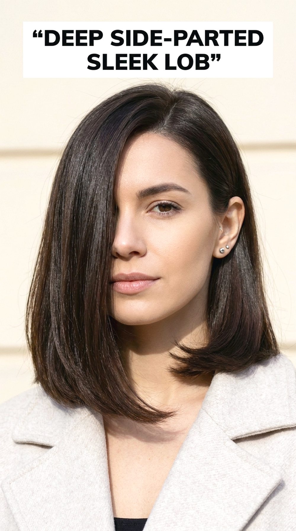 Deep Side-Parted Sleek Lob