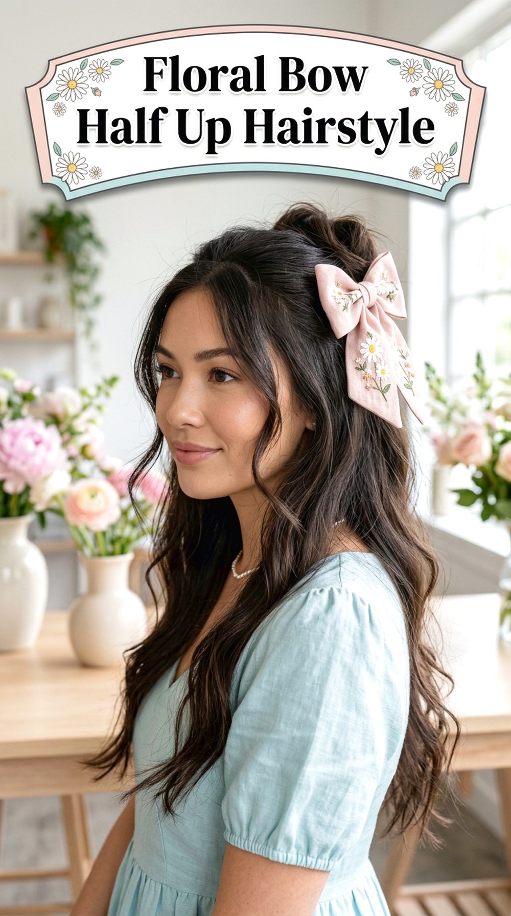Floral Bow Half Up
