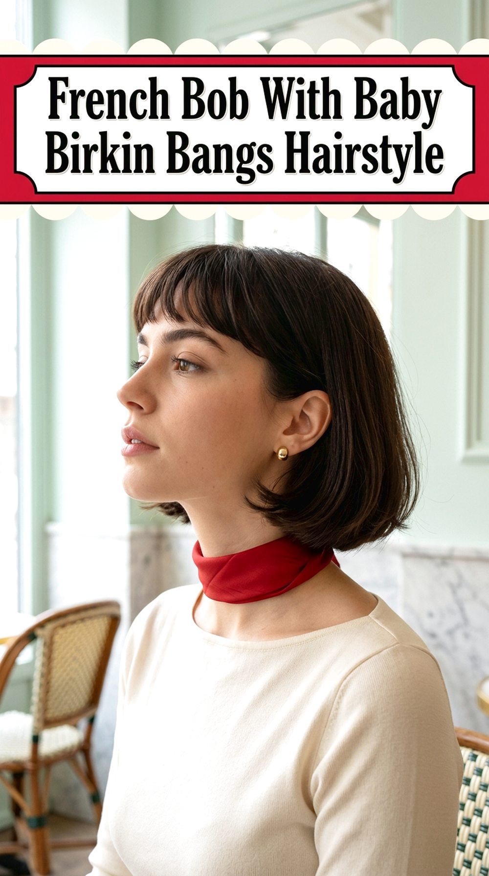 French Bob With Baby Birkin Bangs