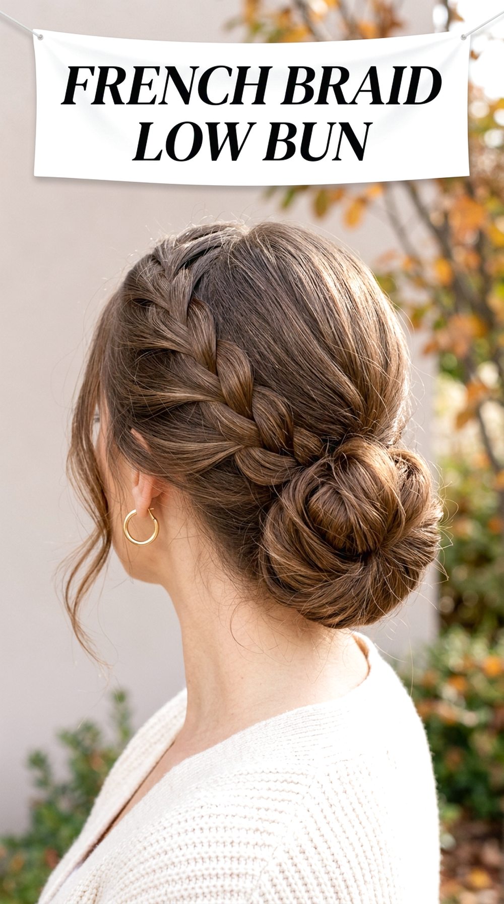 French Braid Low Bun
