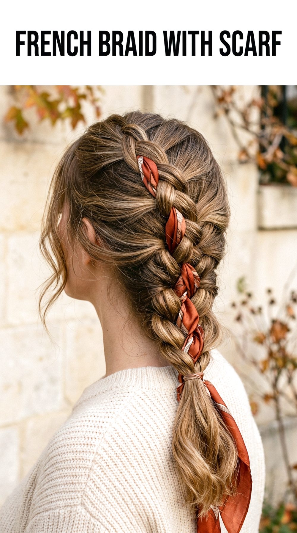 French Braid With Scarf