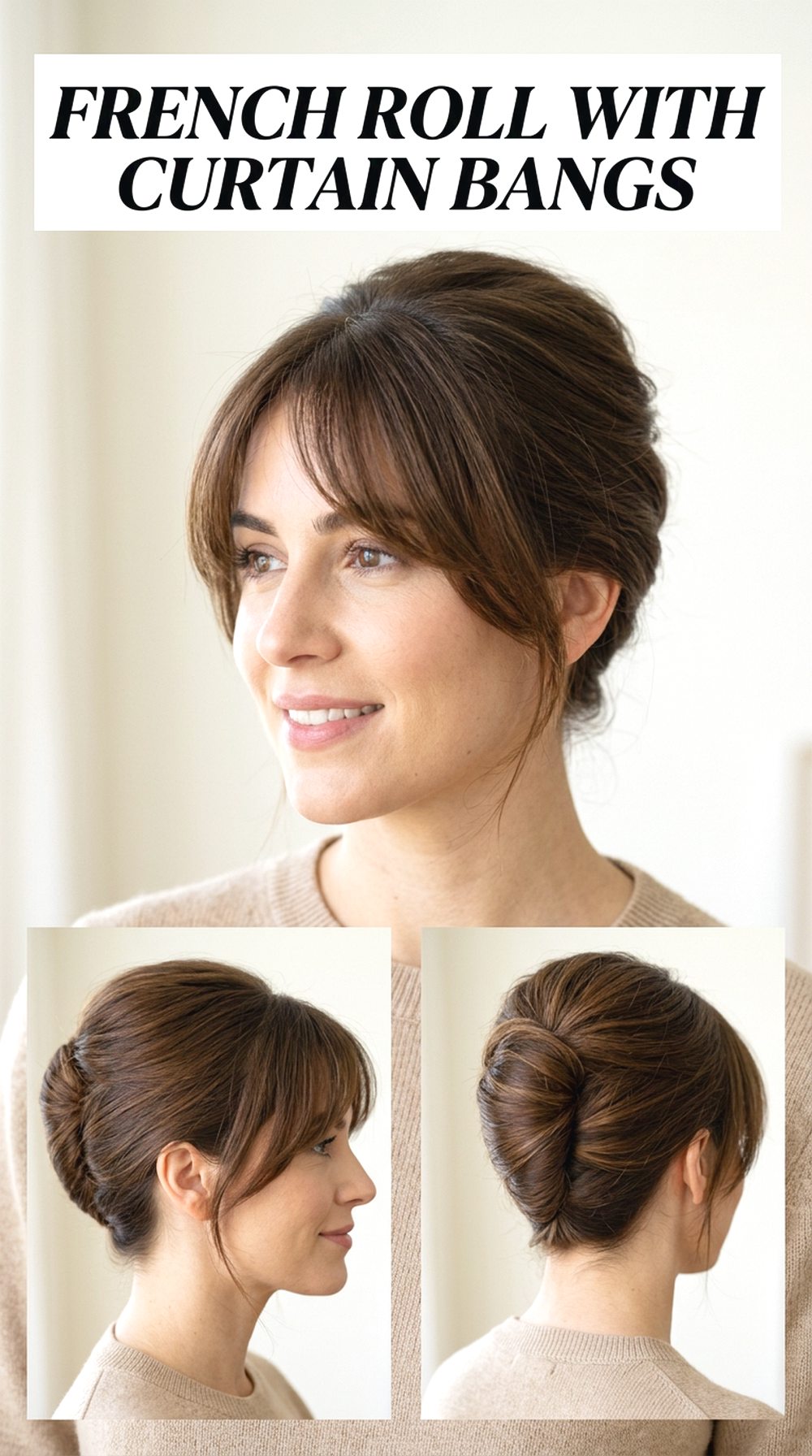 French Roll With Curtain Bangs
