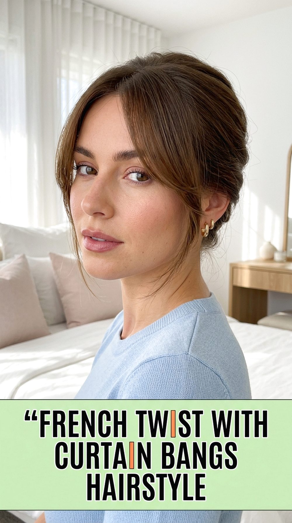 French Twist With Curtain Bangs