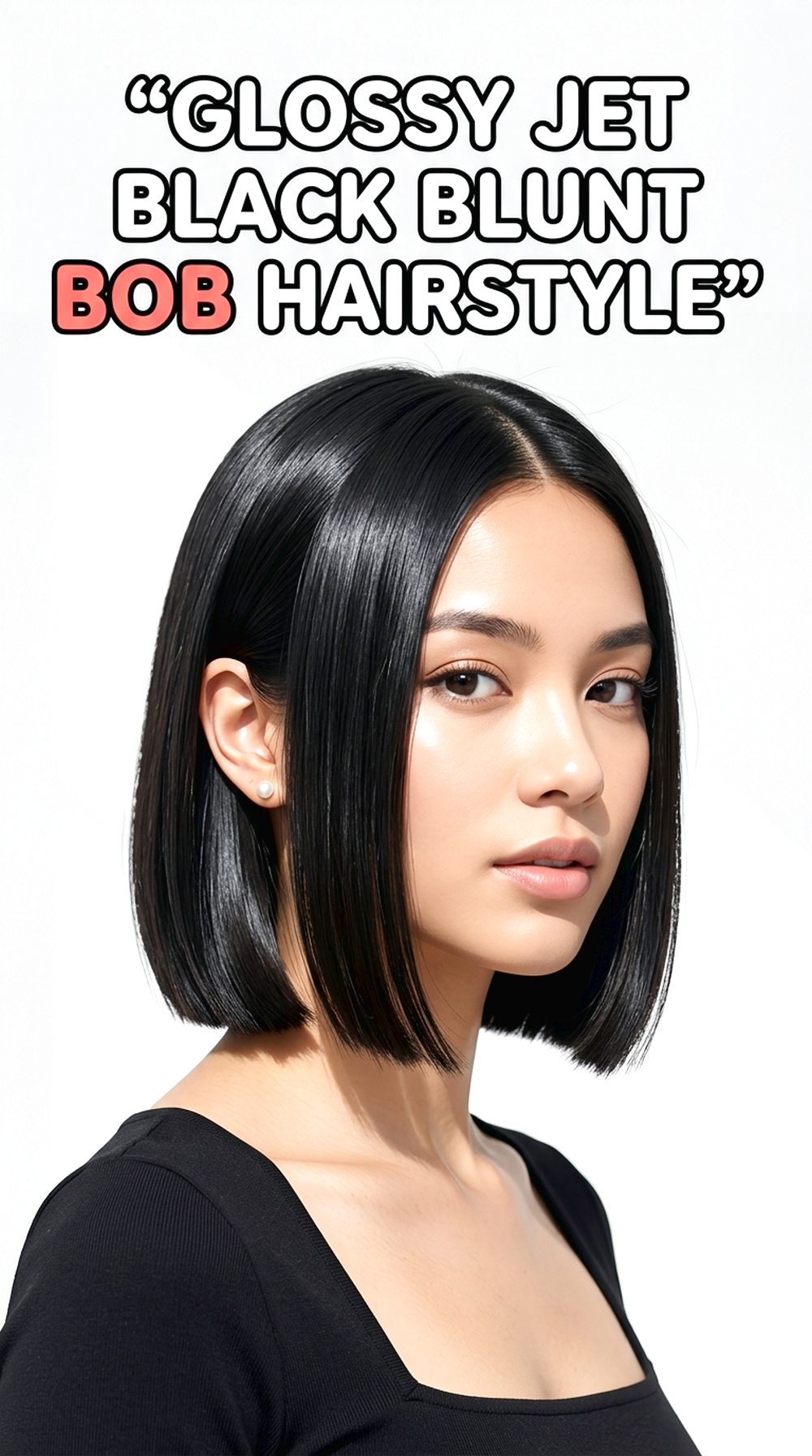 Glossy Jet Black Blunt Bob