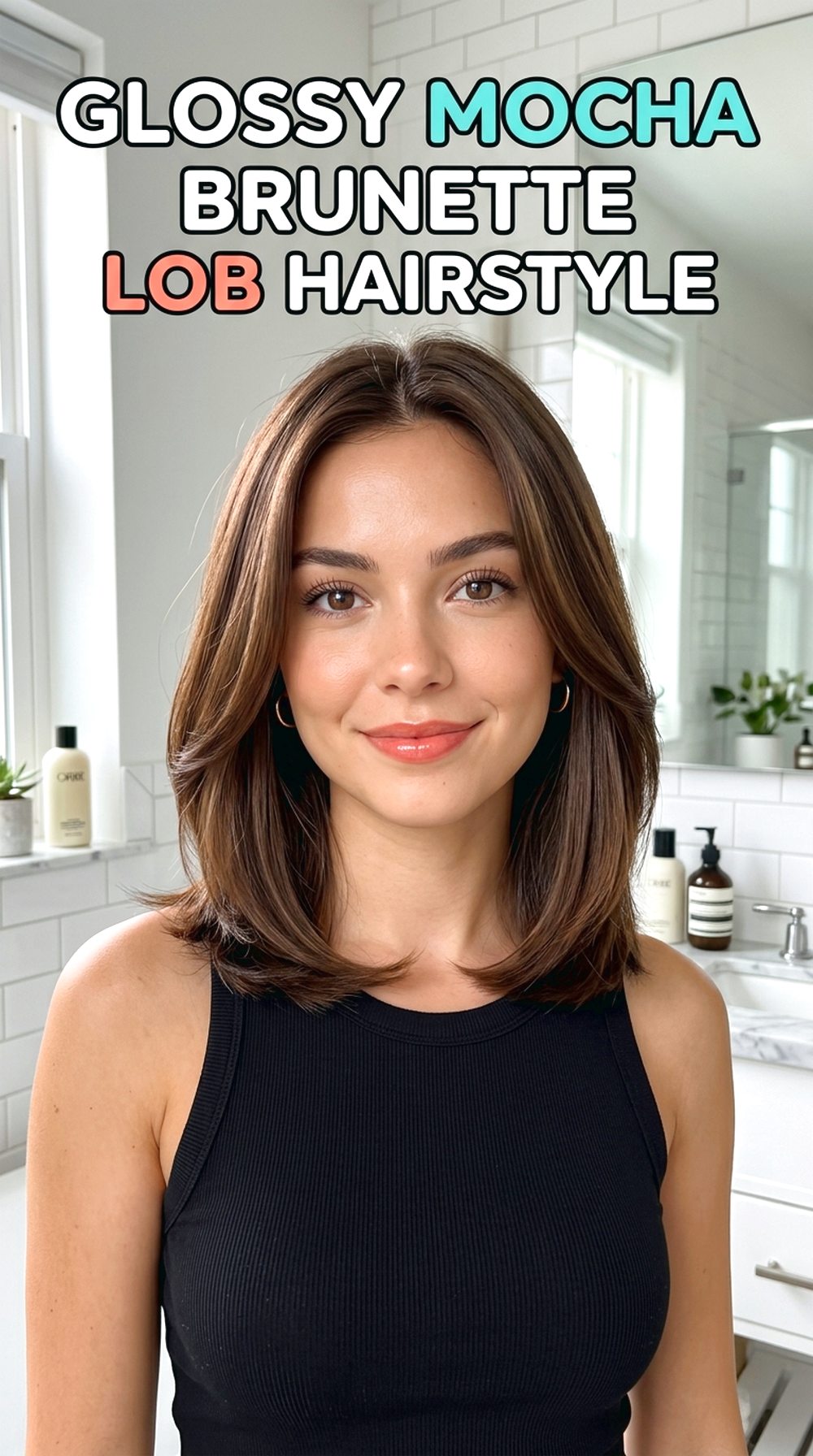 Glossy Mocha Brunette Lob