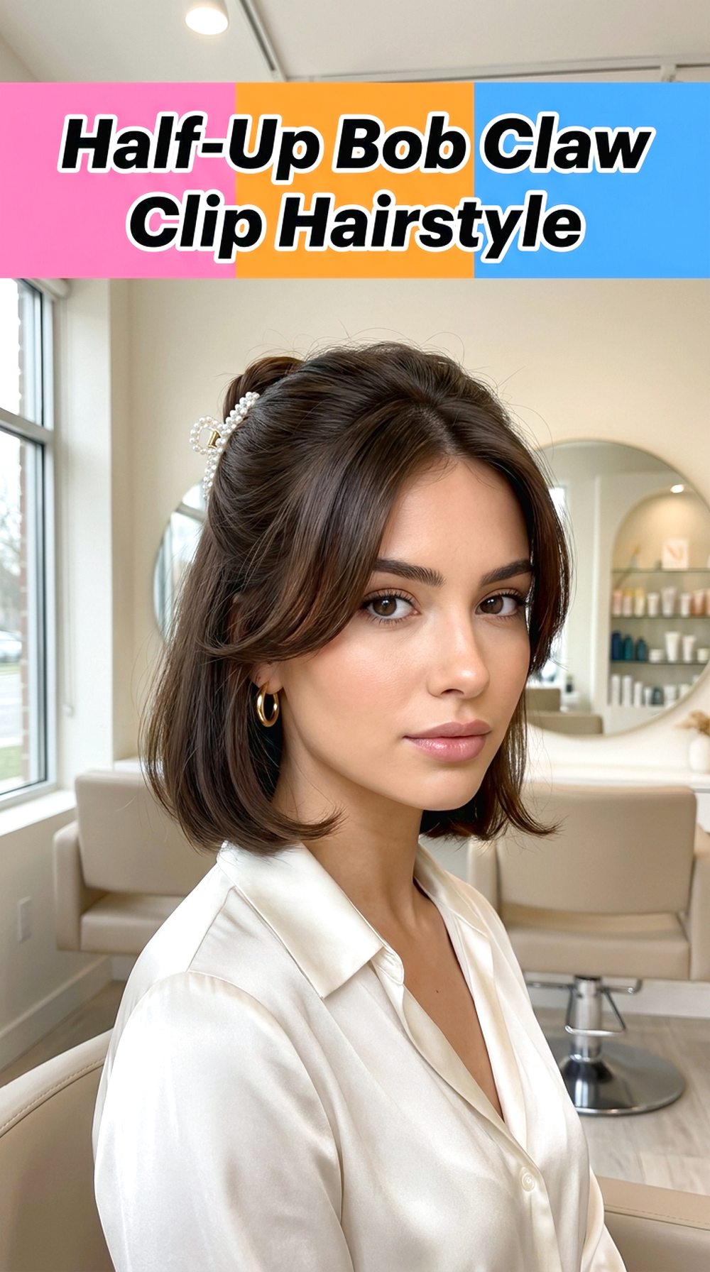 Half-Up Bob Claw Clip Hairstyle