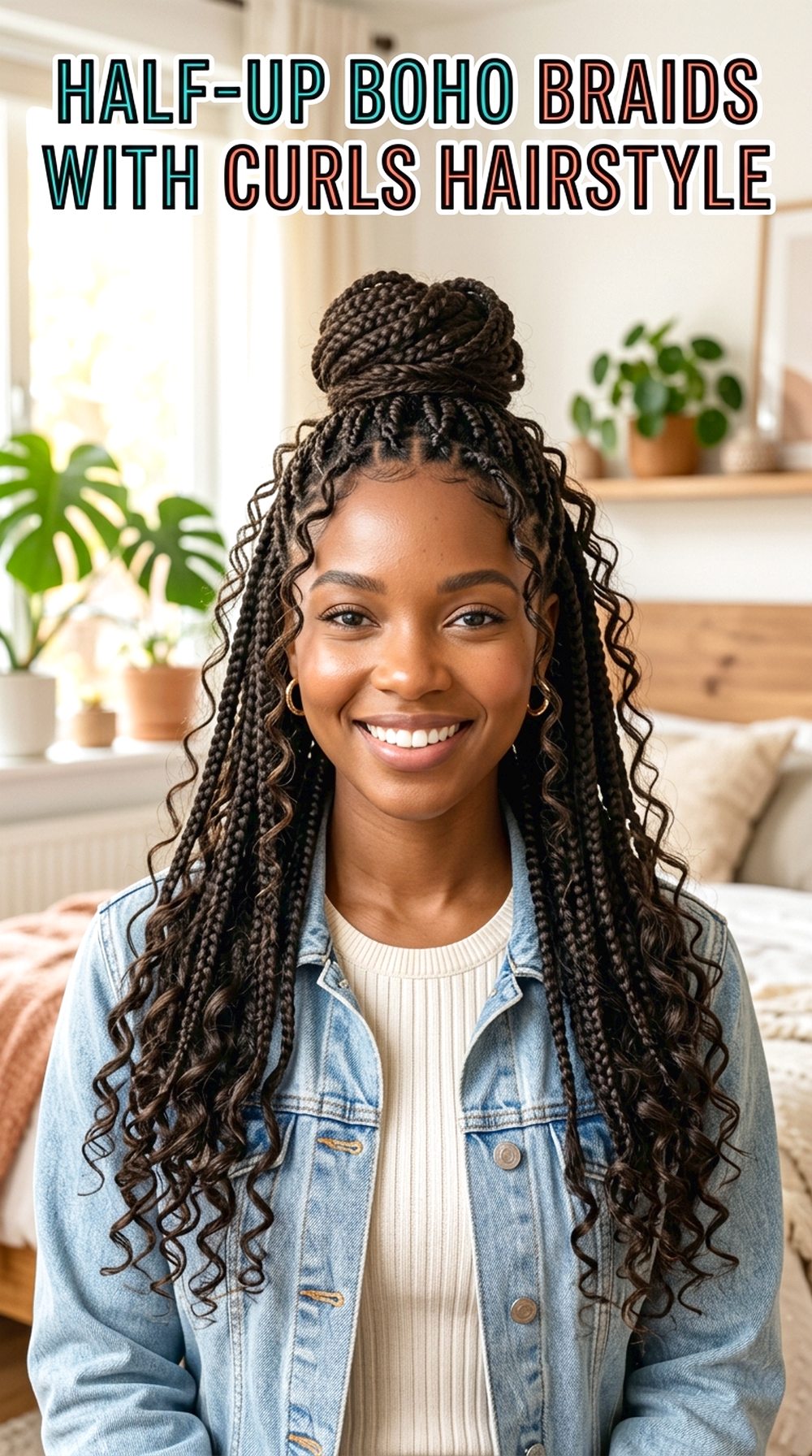 Half-Up Boho Braids With Curls