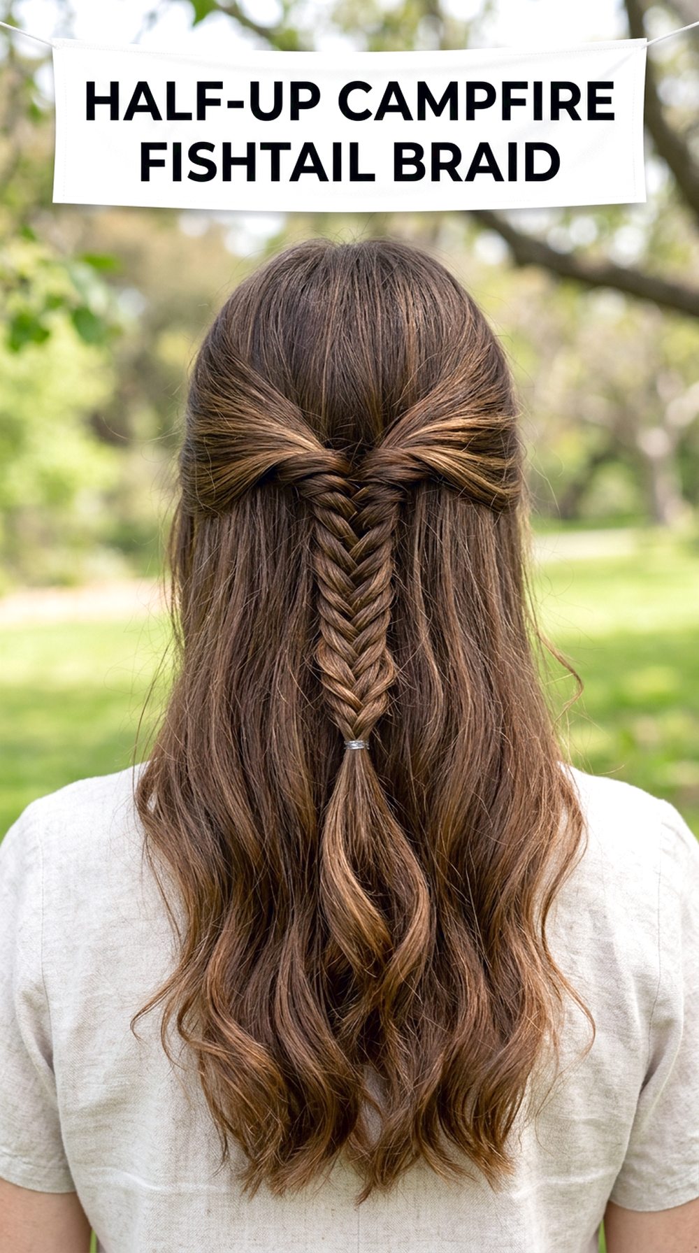 Half-Up Campfire Fishtail Braid
