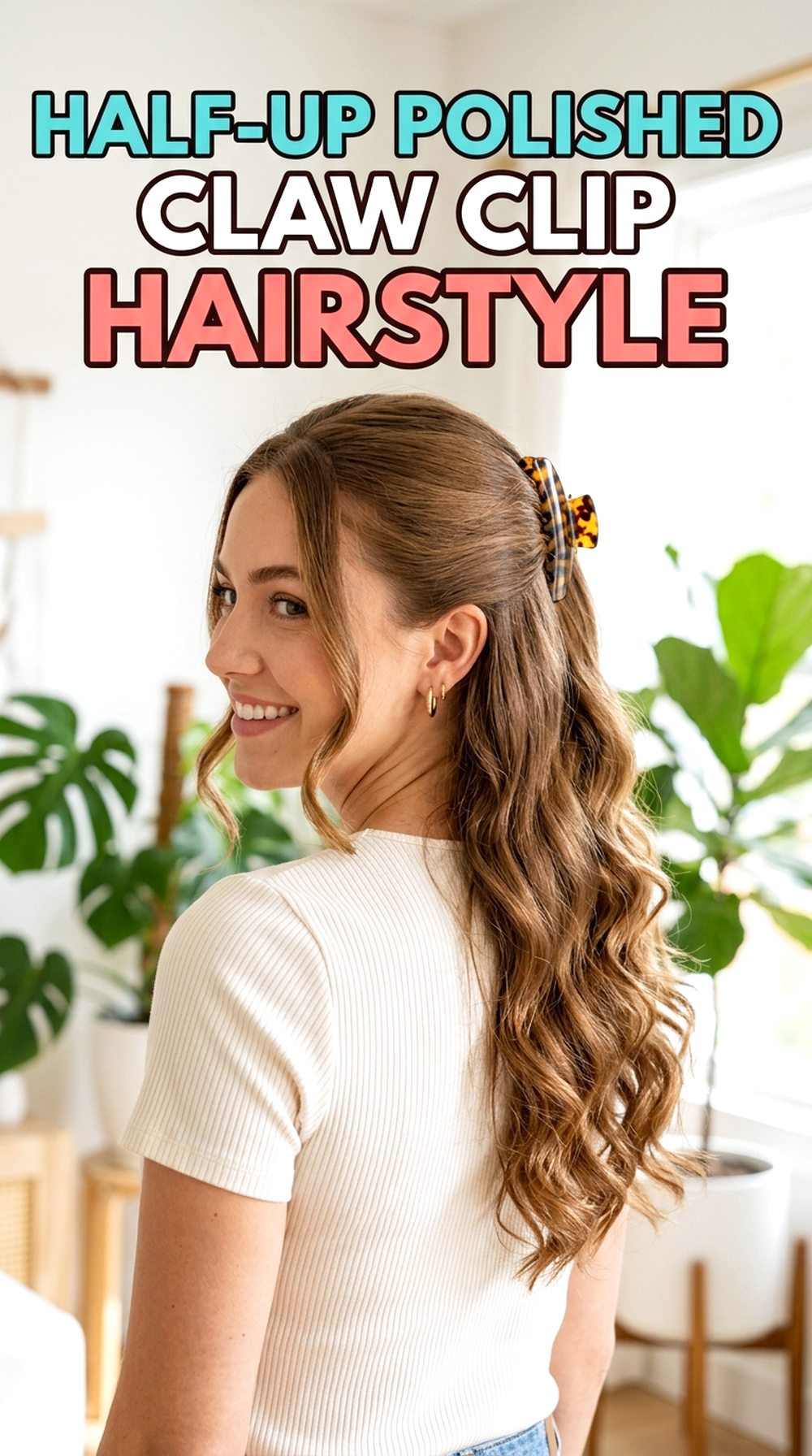 Half-Up Polished Claw Clip Hairstyle