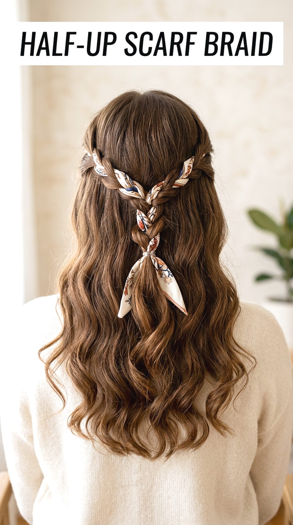 Half-Up Scarf Braid