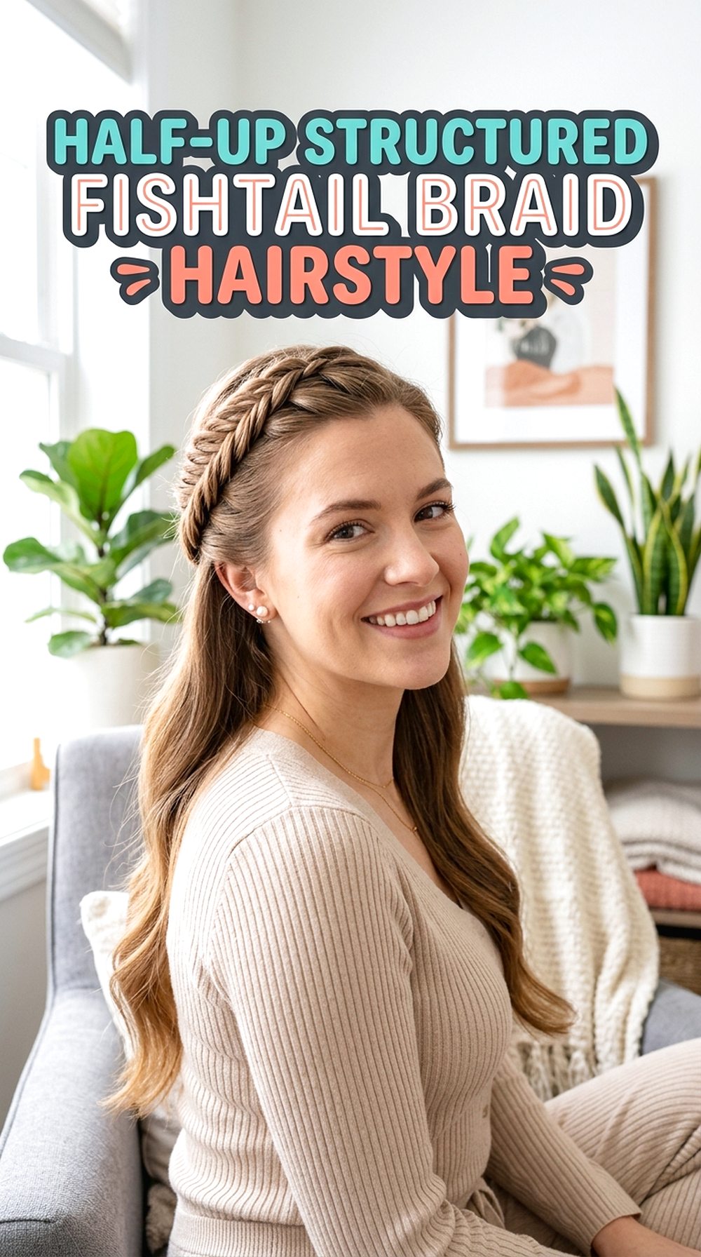 Half-Up Structured Fishtail Braid