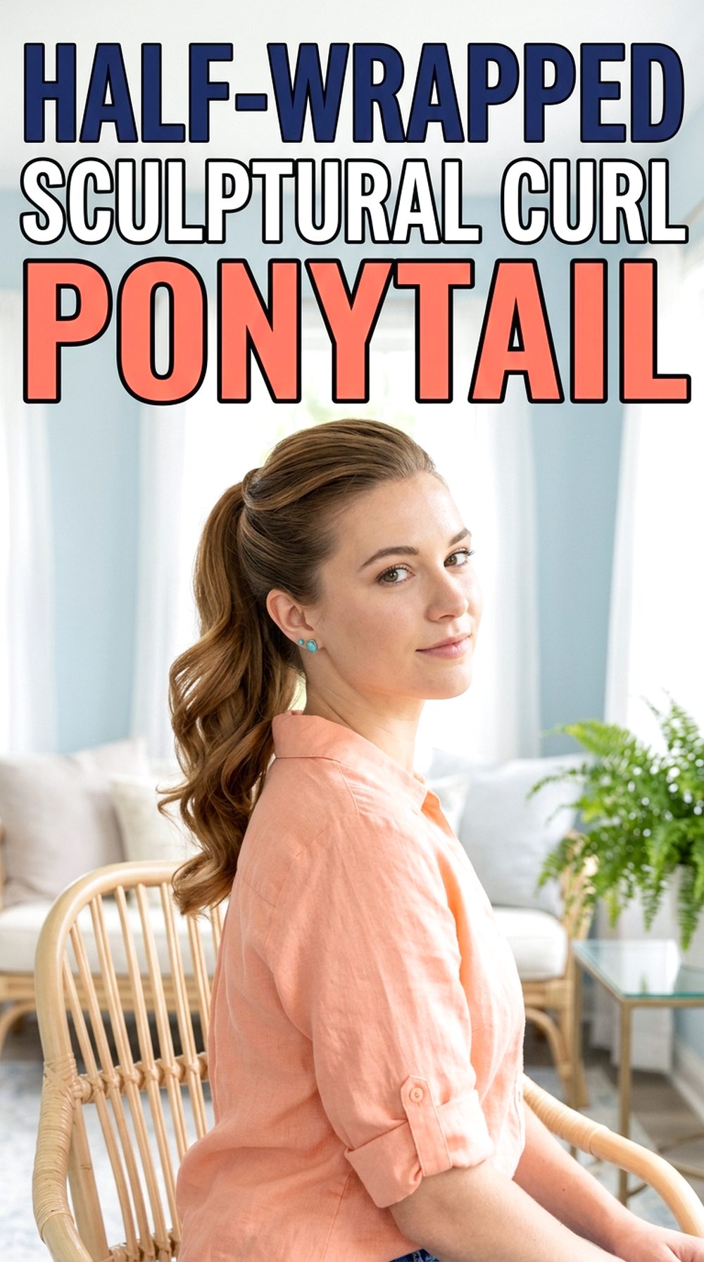 Half-Wrapped Sculptural Curl Ponytail