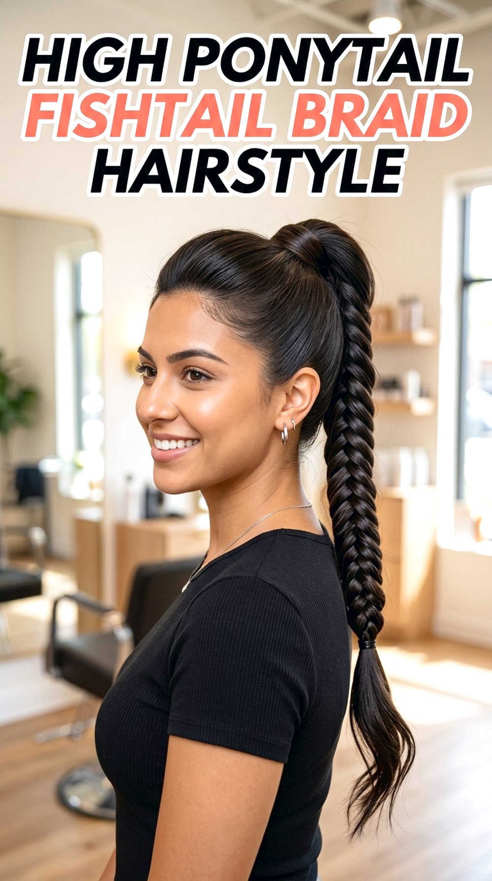 High Ponytail Fishtail Braid