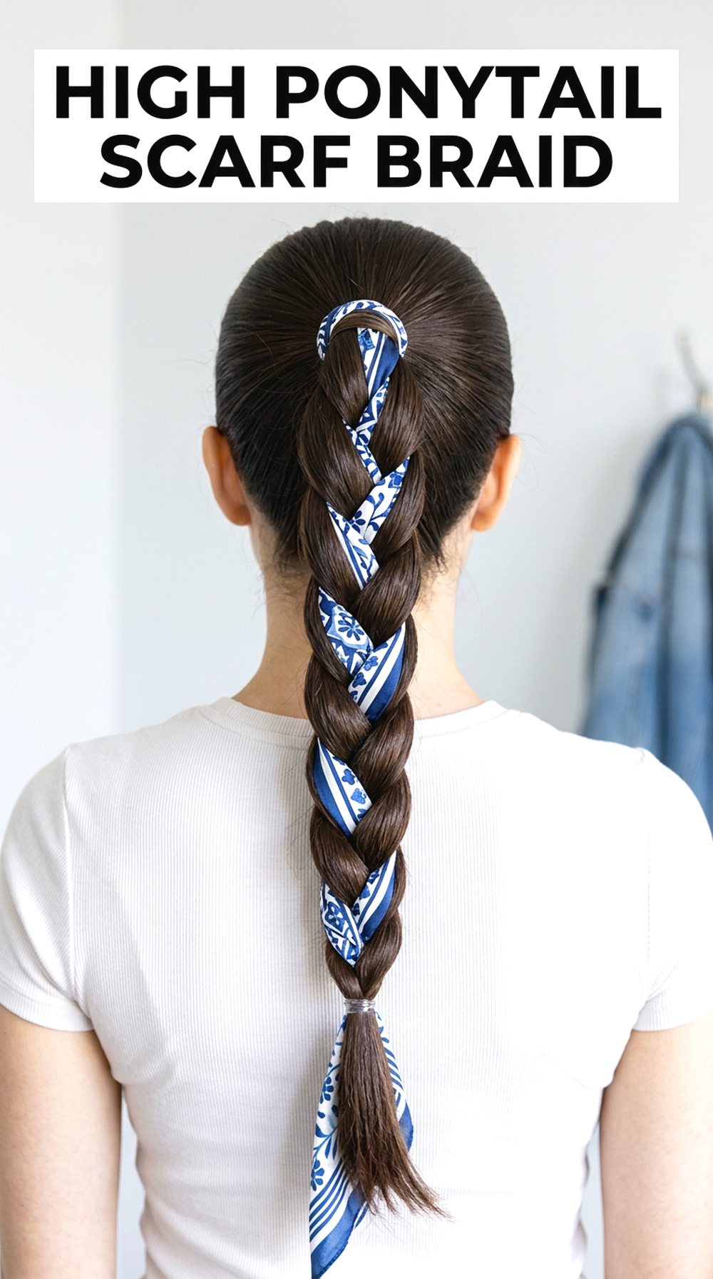 High Ponytail Scarf Braid