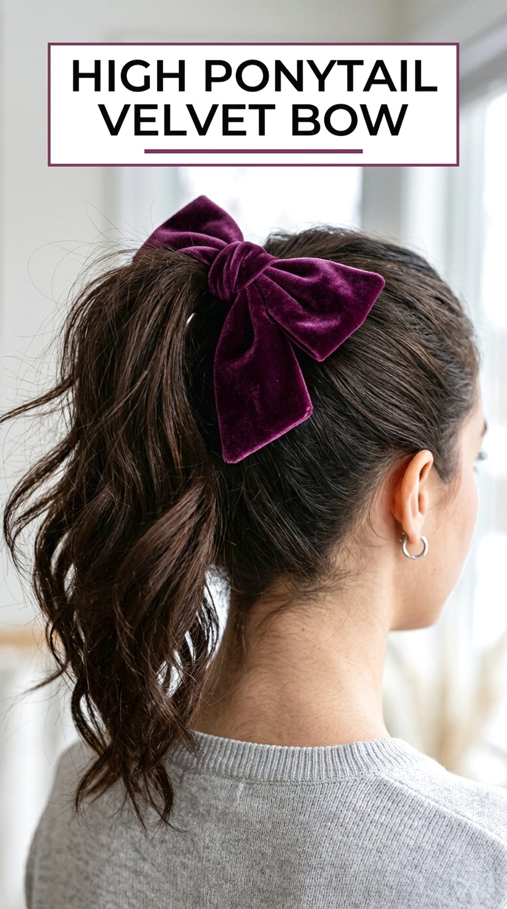 High Ponytail Velvet Bow