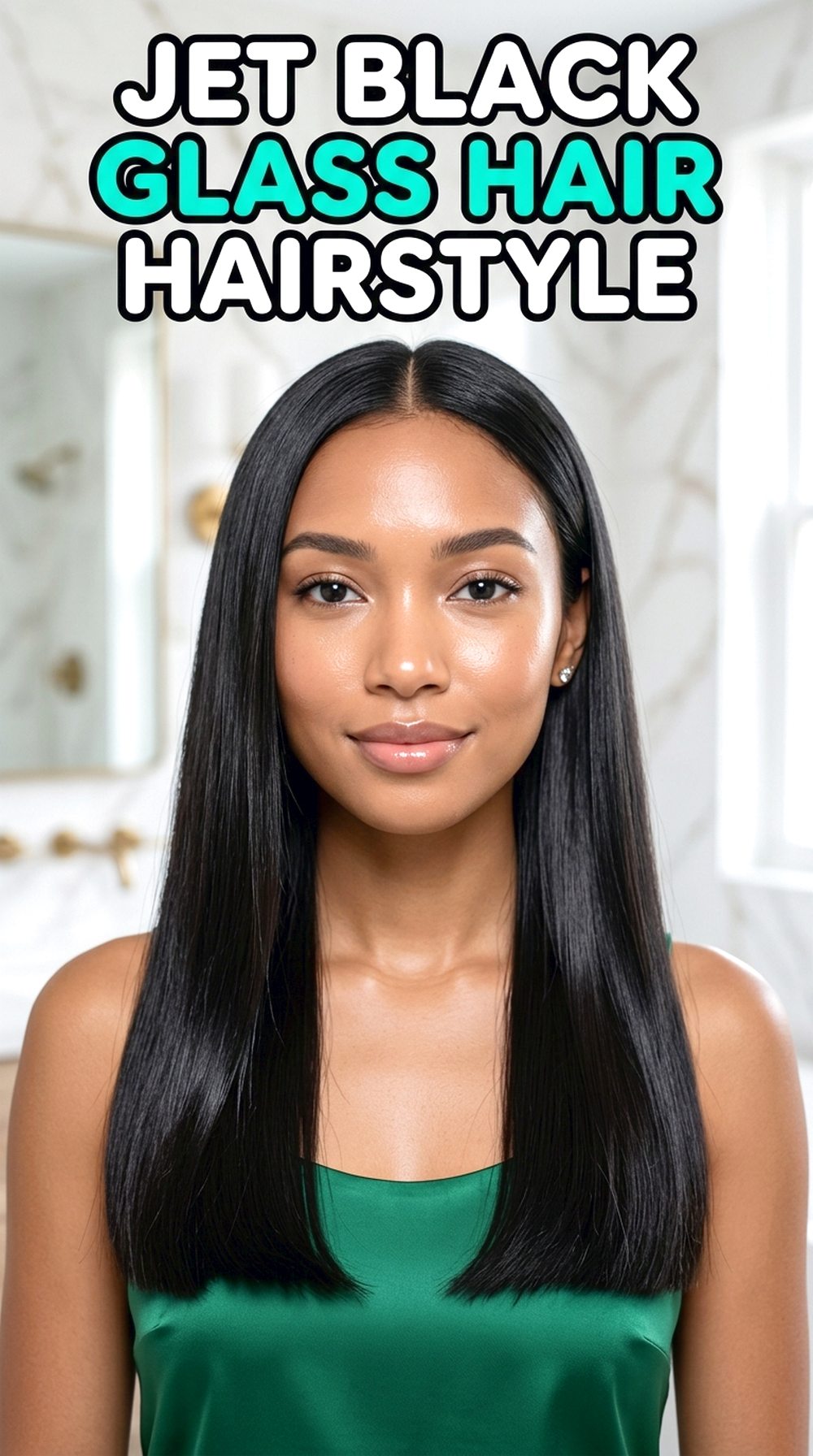 Jet Black Glass Hair