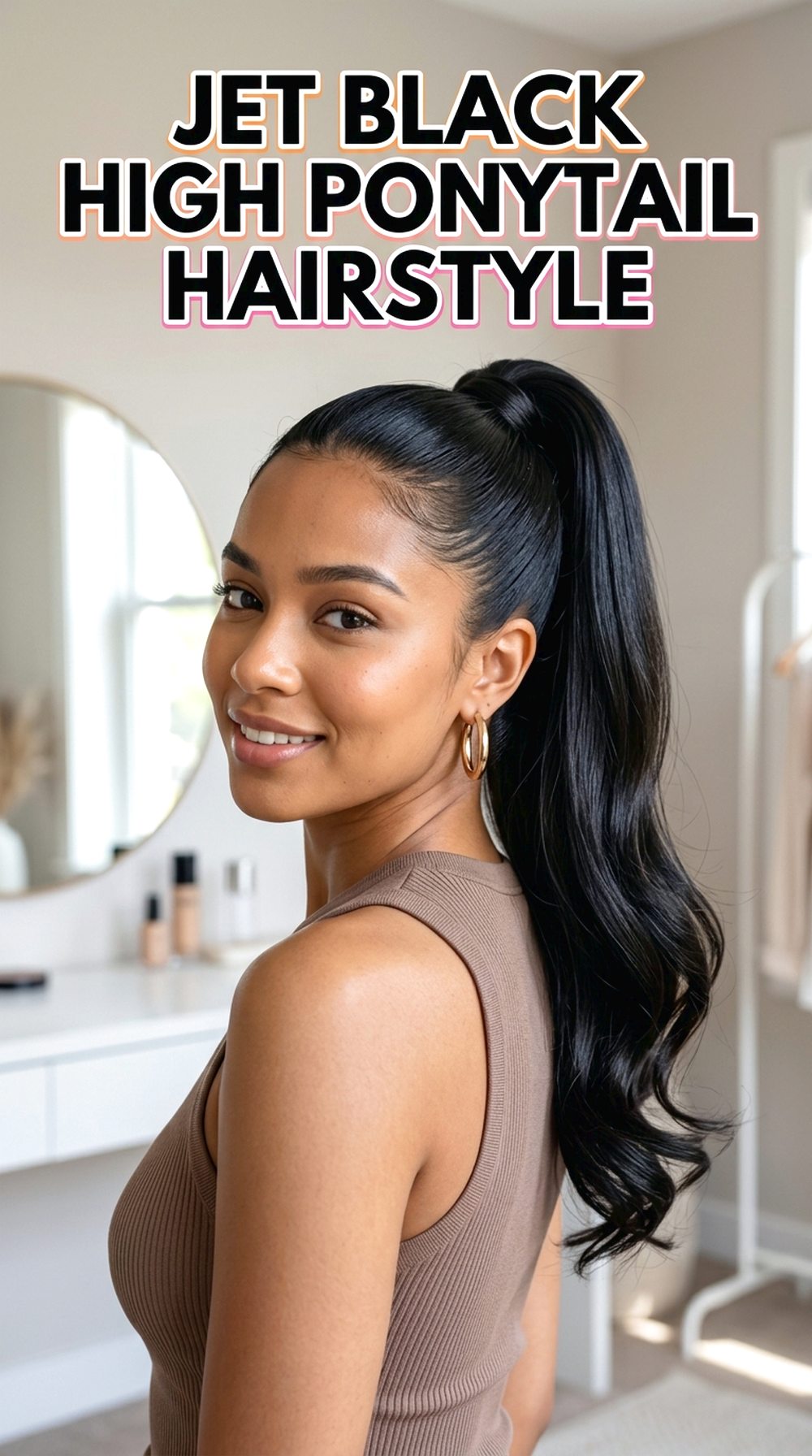 Jet Black High Ponytail