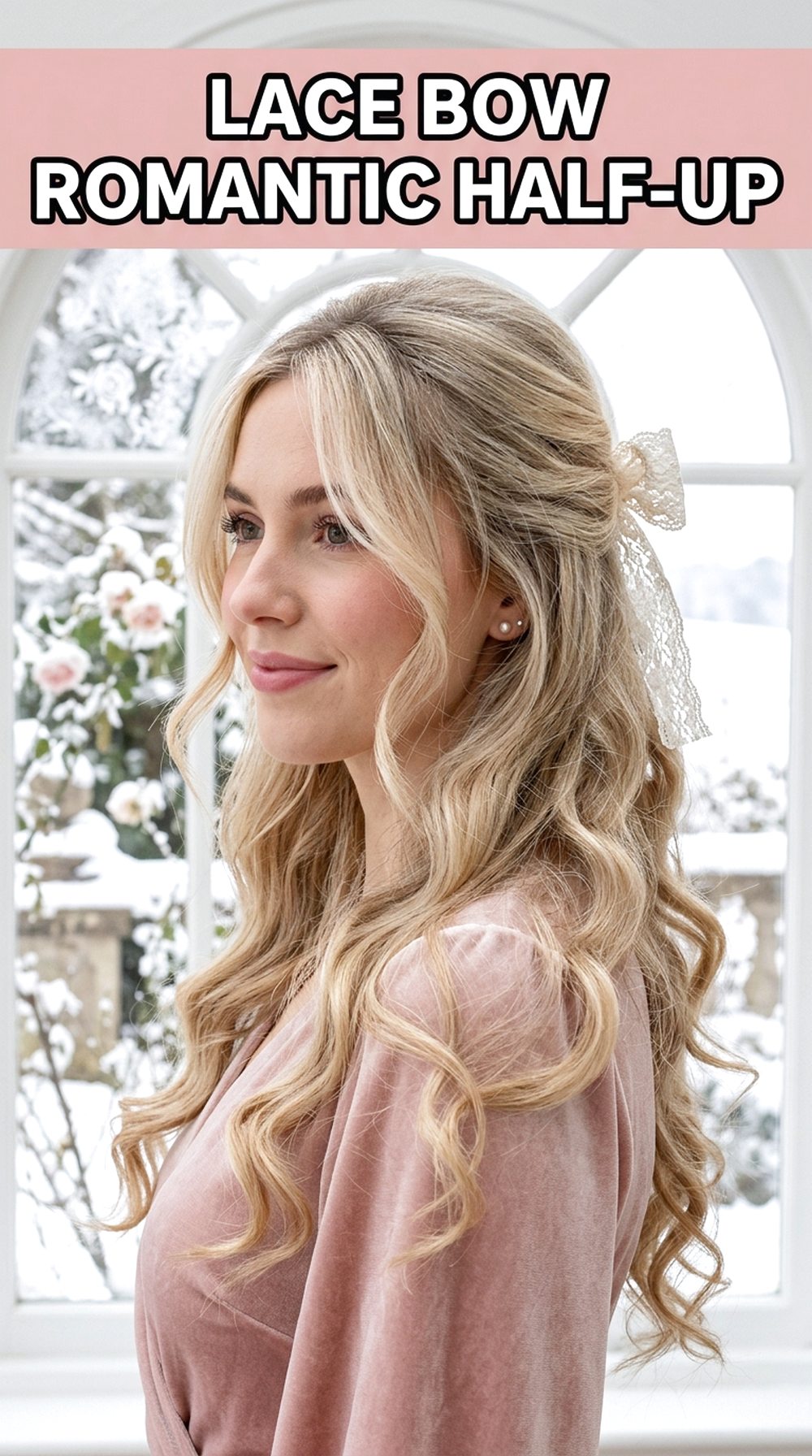 Lace Bow Romantic Half-Up