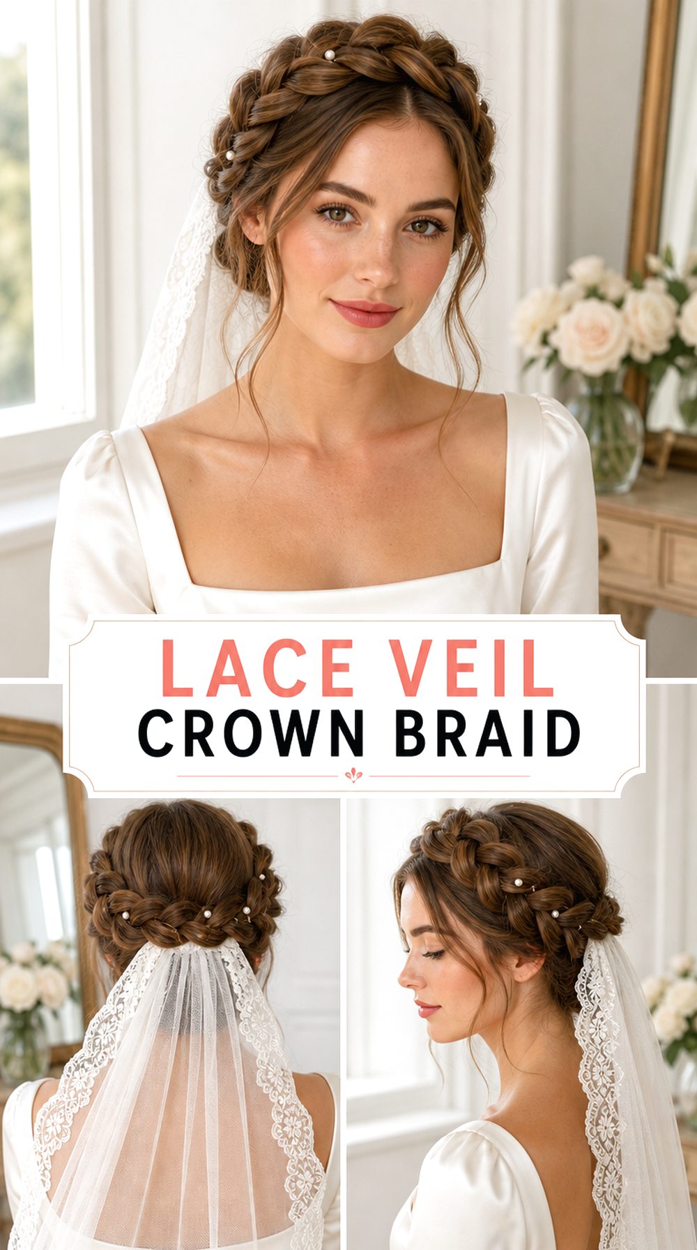 Lace Veil Crown Braid