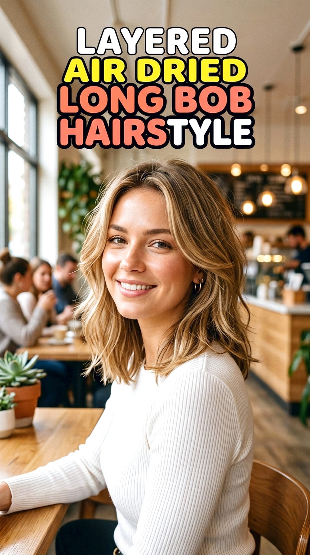 Layered Air Dried Long Bob
