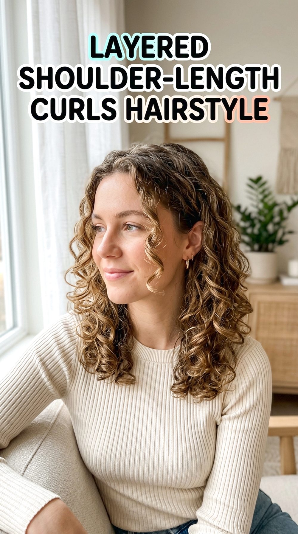 Layered Shoulder-Length Curls