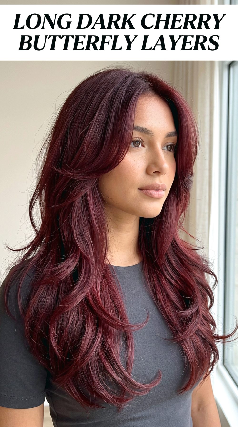 Long Dark Cherry Butterfly Layers