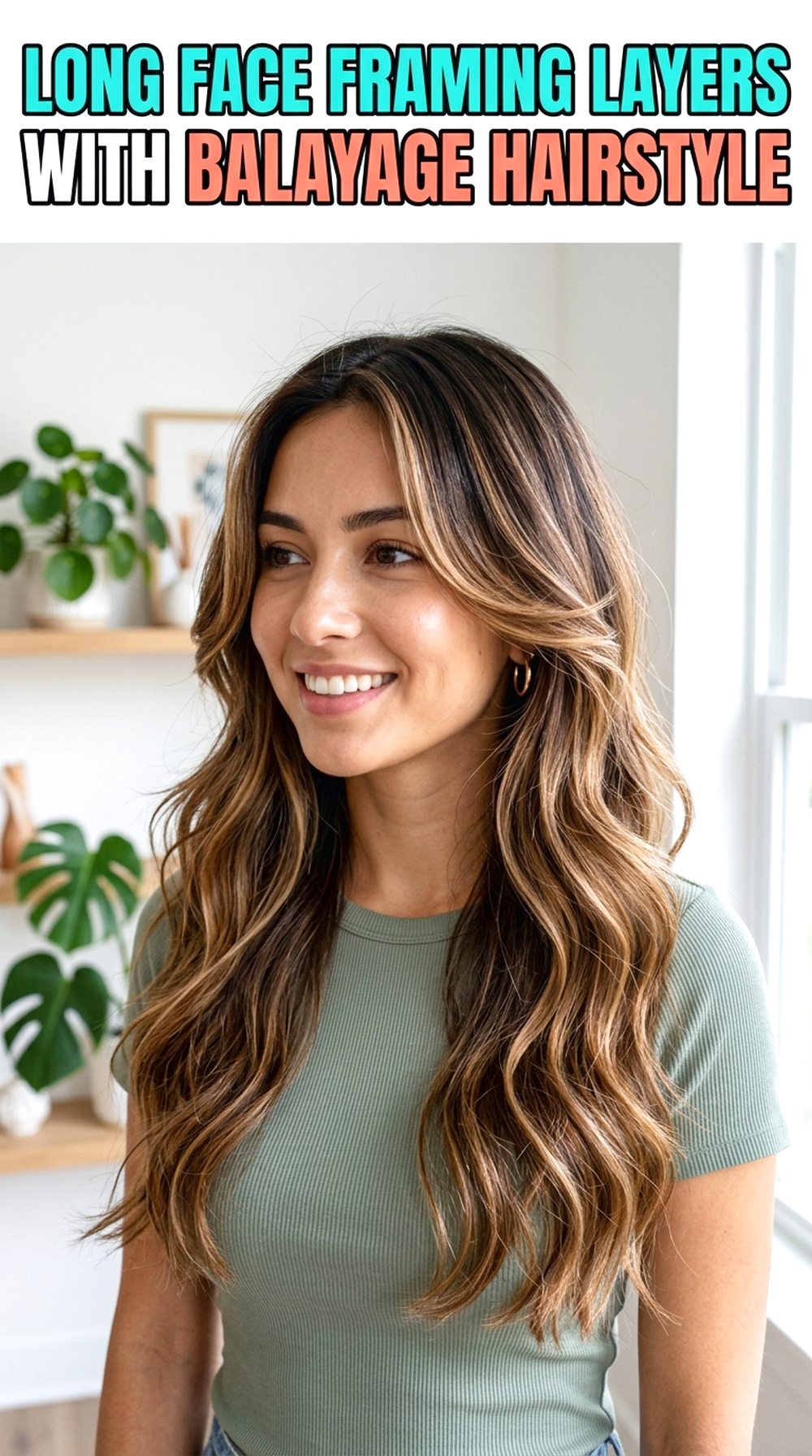 Long Face Framing Layers With Balayage