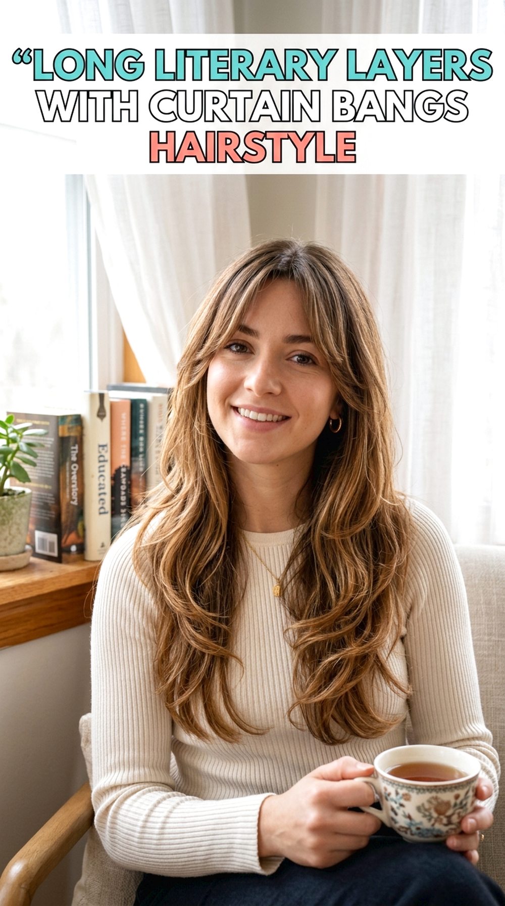 Long Literary Layers With Curtain Bangs Hairstyle